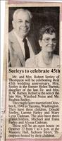 Seeley, Mr. and Mrs. Robert (45th Anniv.)